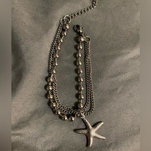 Silver Starfish Bracelet Boho style layered bracelet NWOT!
